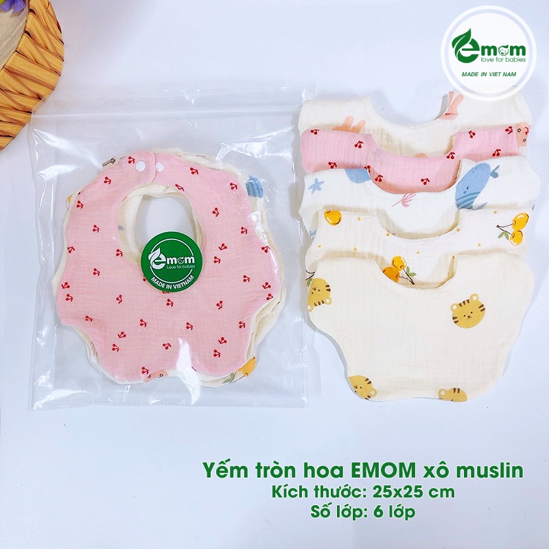 Yến tròn hoa EMOM xô muslin 6 lớp