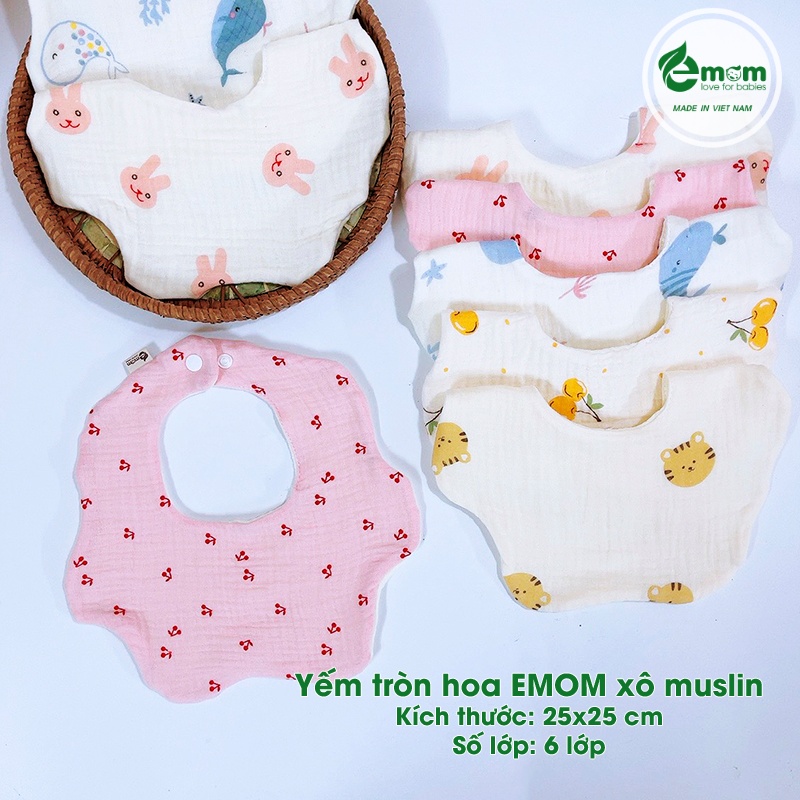 Yến tròn hoa EMOM xô muslin 6 lớp