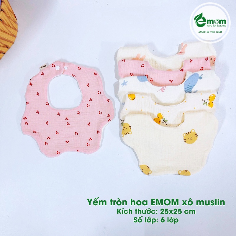Yến tròn hoa EMOM xô muslin 6 lớp