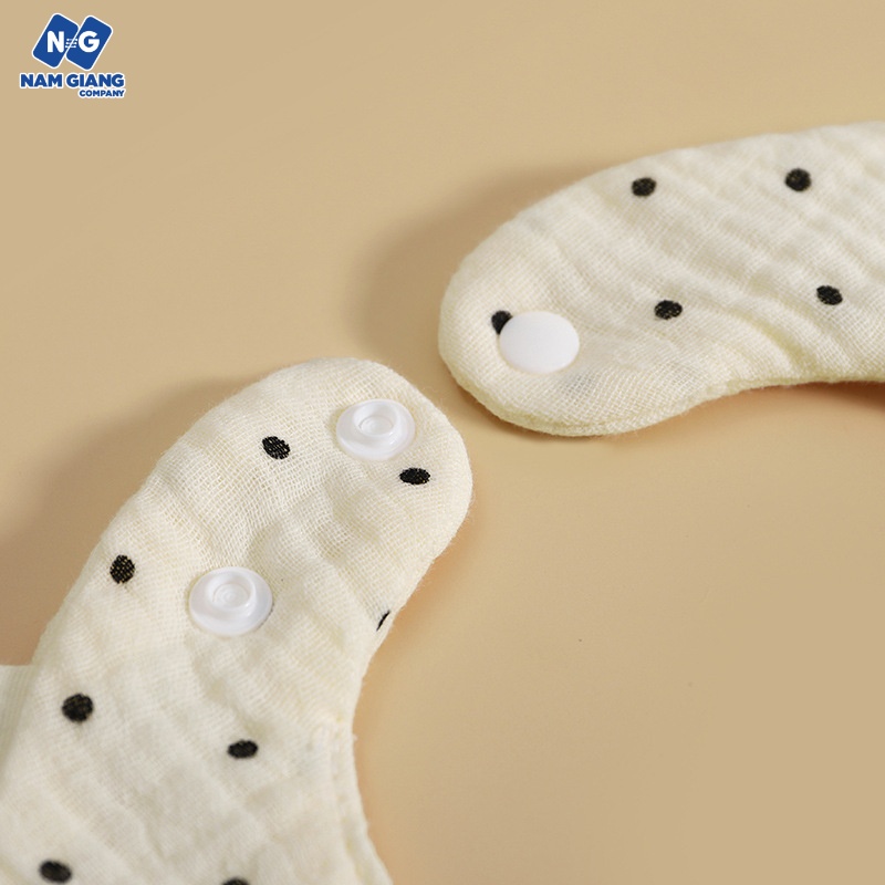 Yếm xô cổ tròn xoay 360 độ vải muslin 6 lớp