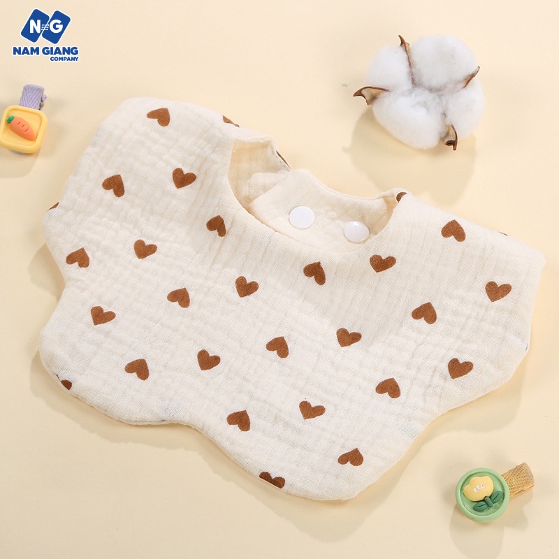 Yếm xô cổ tròn xoay 360 độ vải muslin 6 lớp