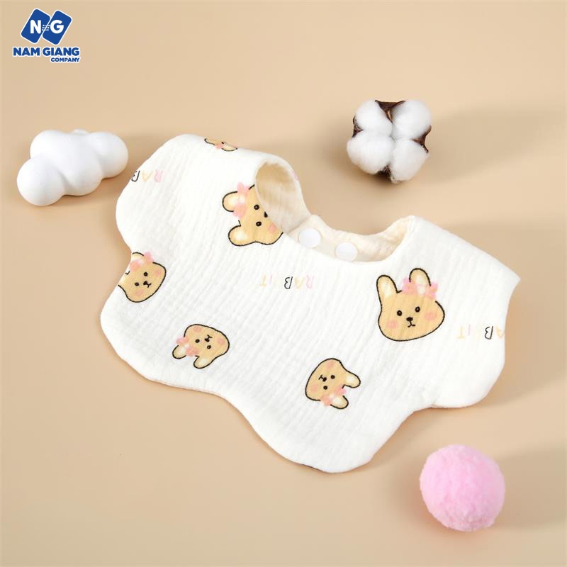 Yếm xô cổ tròn xoay 360 độ vải muslin 6 lớp