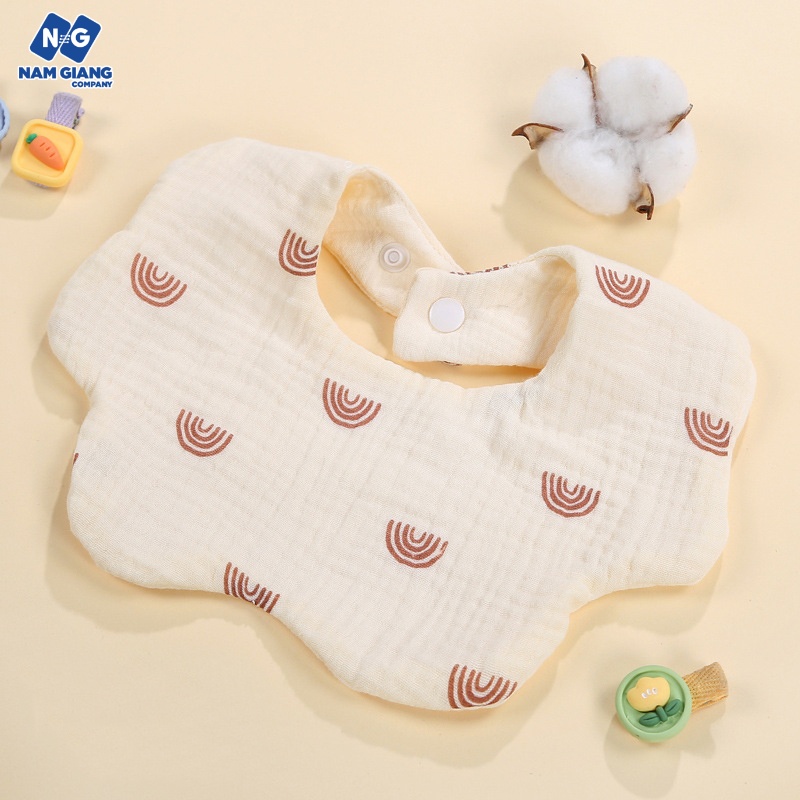 Yếm xô cổ tròn xoay 360 độ vải muslin 6 lớp