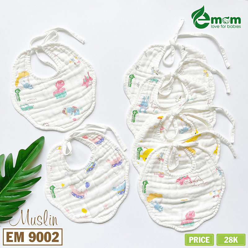 Yếm xô muslin EMOM tròn dây