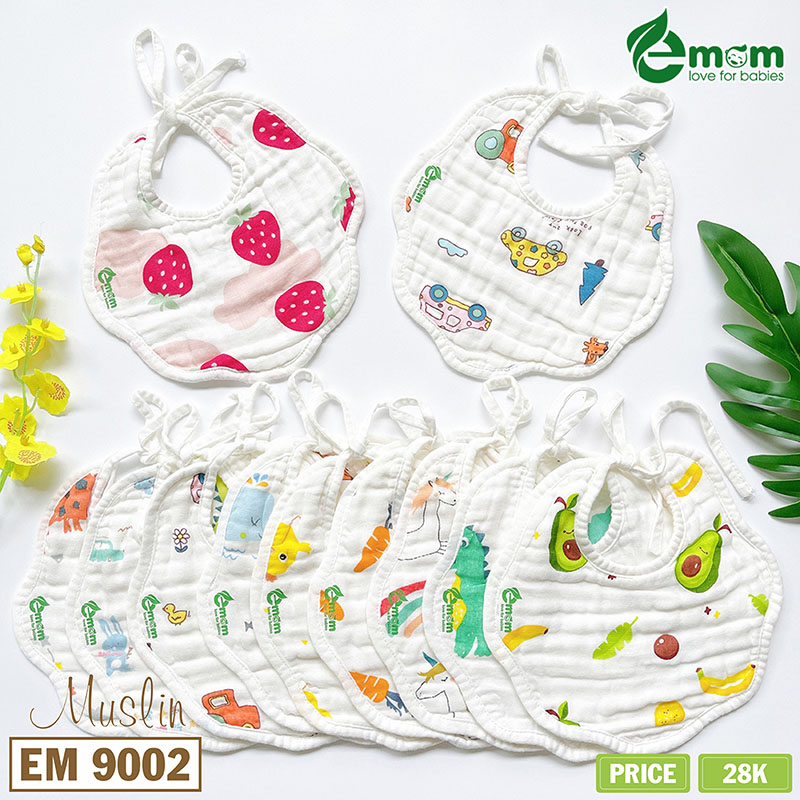 Yếm xô muslin EMOM tròn dây