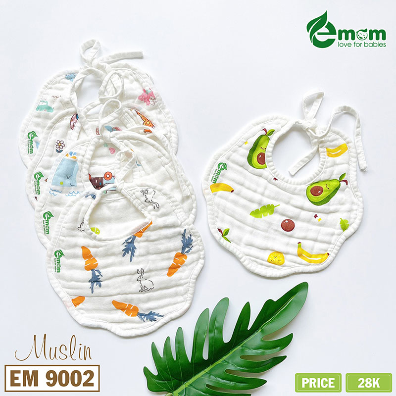 Yếm xô muslin EMOM tròn dây
