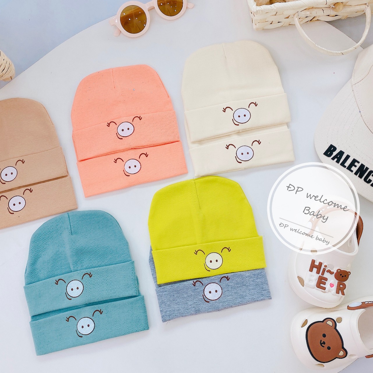 Mũ chụp sơ sinh màu