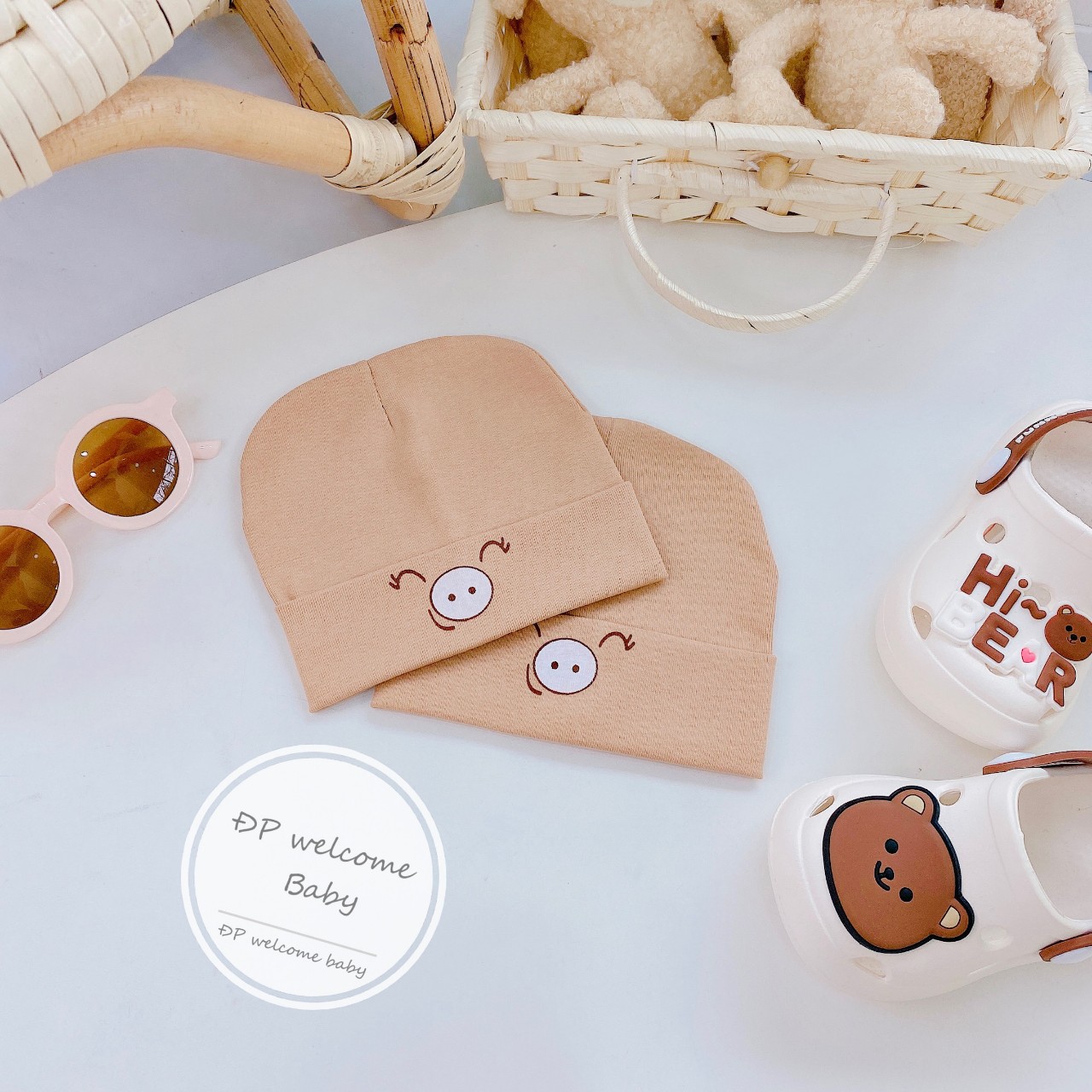 Mũ chụp sơ sinh màu