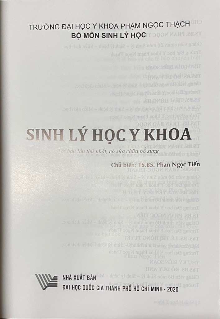 SINH LÝ HỌC Y KHOA TÁC GIẢ PHAN NGỌC TIẾN