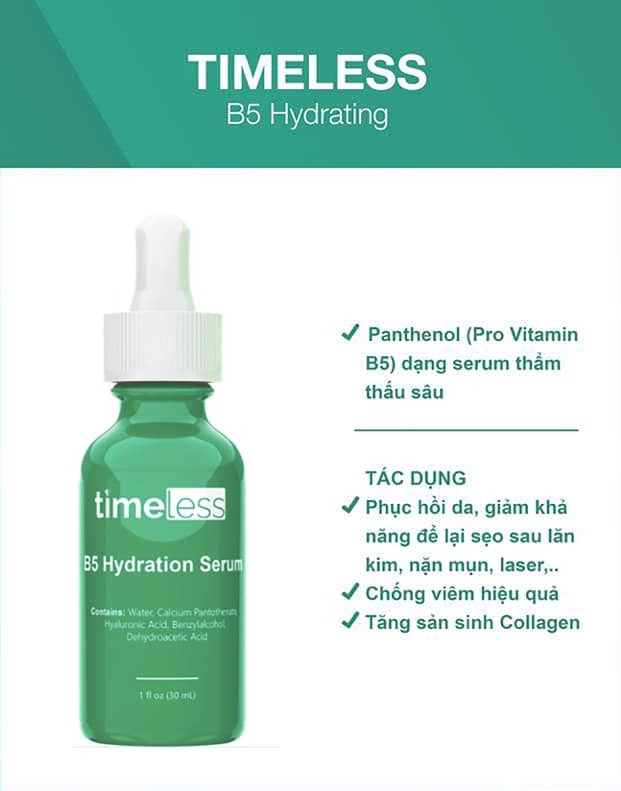 Tinh Chất Timeless Vitamin B5 + HA 30ml Mặt Hoa Da Phấn