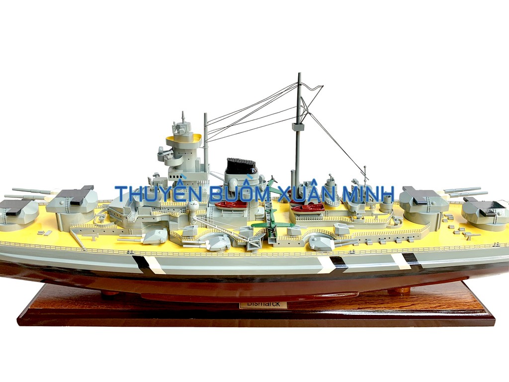 Mô Hình Tàu Chiến Hạm Gỗ KMS BISMARCK Sơn Màu  Gỗ Tự Nhiên  Thân 100cm  Showroom Tàu Thuyền Mô Hình Quà Tặng Gỗ Mỹ Nghệ