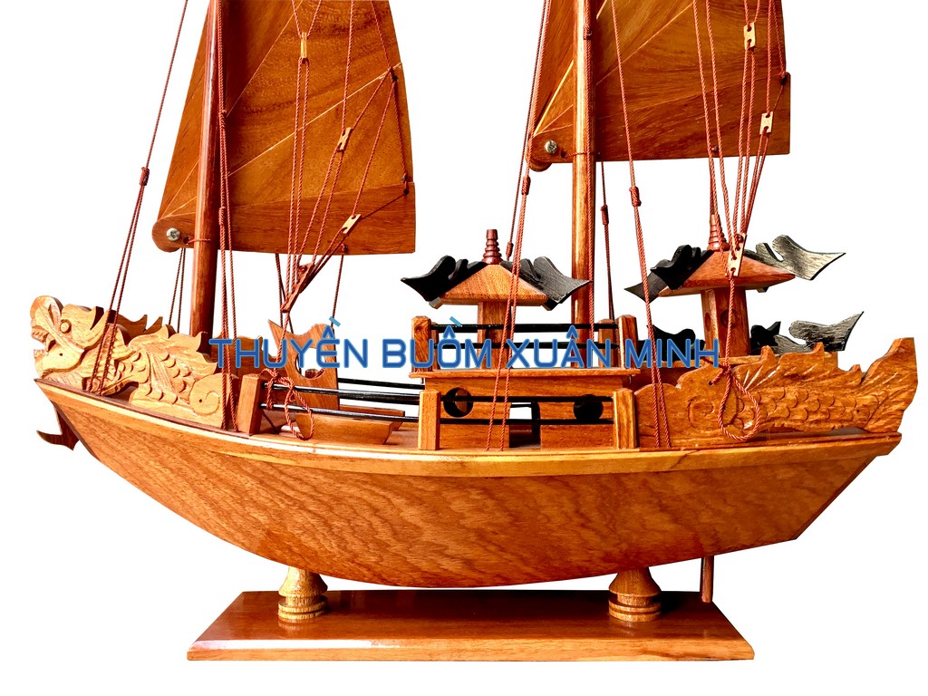 Thuyền buồm mẫu thái gỗ cẩm dài 60cm