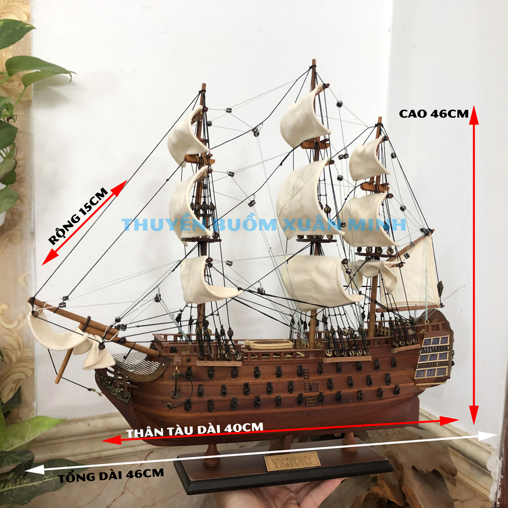 Mô hình thuyền gỗ thuyền trang trí tàu chiến cổ HMS Victory- Thân ...