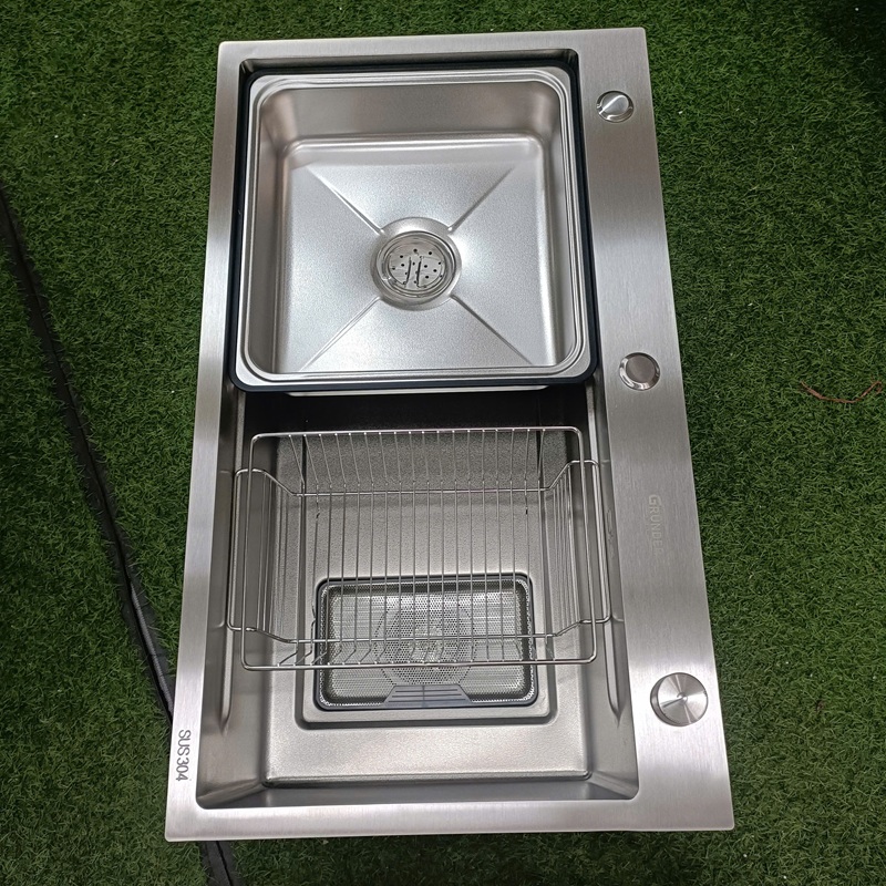 Chậu rửa bát 1 hố GRÜNDER chống xước dễ vệ sinh kích thước 80x46cm