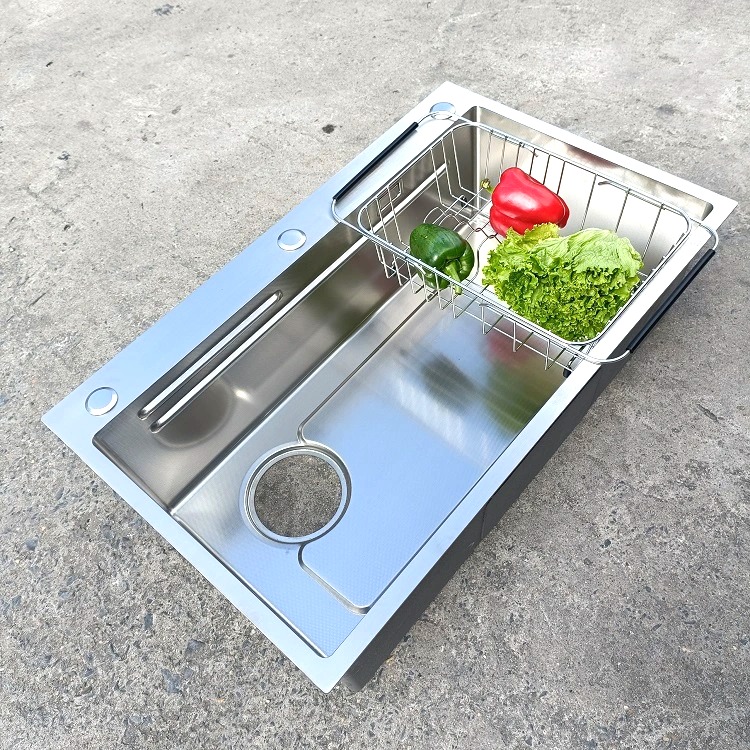 Chậu rửa bát 1 hố mặt sần chống xước công nghệ mới Kích thước 75x46 thương hiệu GRÜNDER