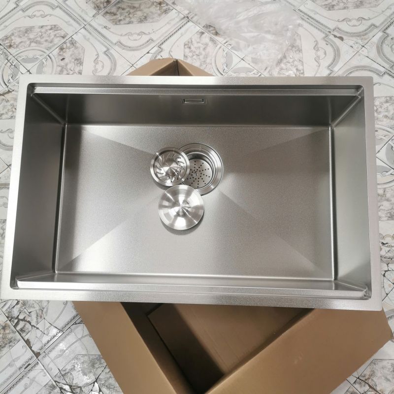 Chậu rửa bát 1 hố GRÜNDER âm bàn sang trọng vân đá chống xước dễ vệ sinh kích thước 76x48cm