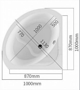 Bồn tắm góc nhỏ 1m