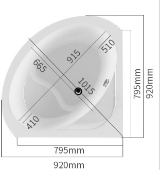 Bồn tắm góc nhỏ 1m
