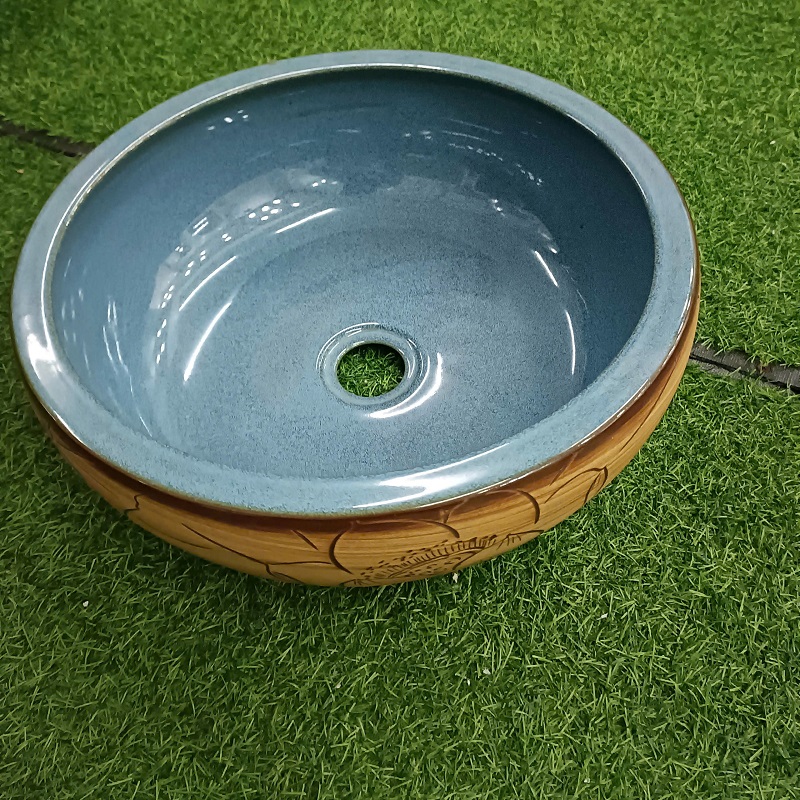 Chậu rửa mặt lavabo hoa văn cổ điển MN-HV383