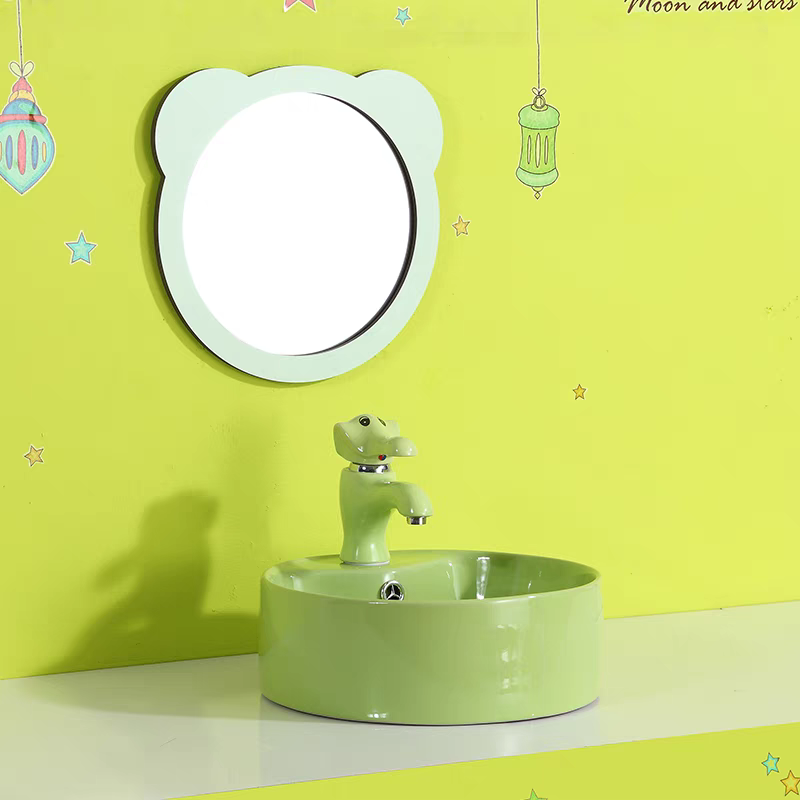 Chậu lavabo trẻ em Moonoah màu xanh lá MN- C228GR cho trường học mầm non