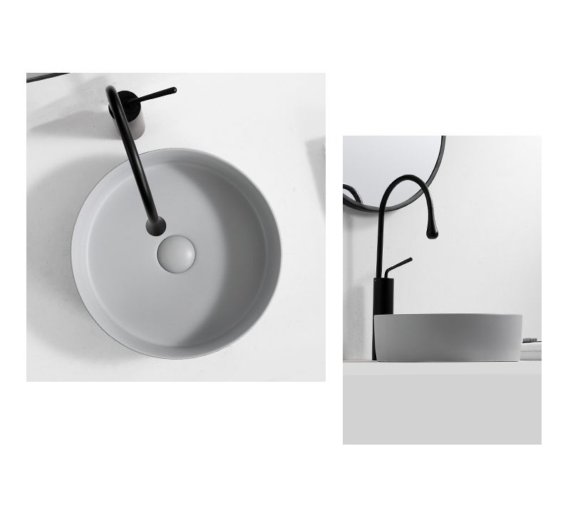 Chậu lavabo màu ghi xám trung tính đơn sắc Moonoah MN-223K