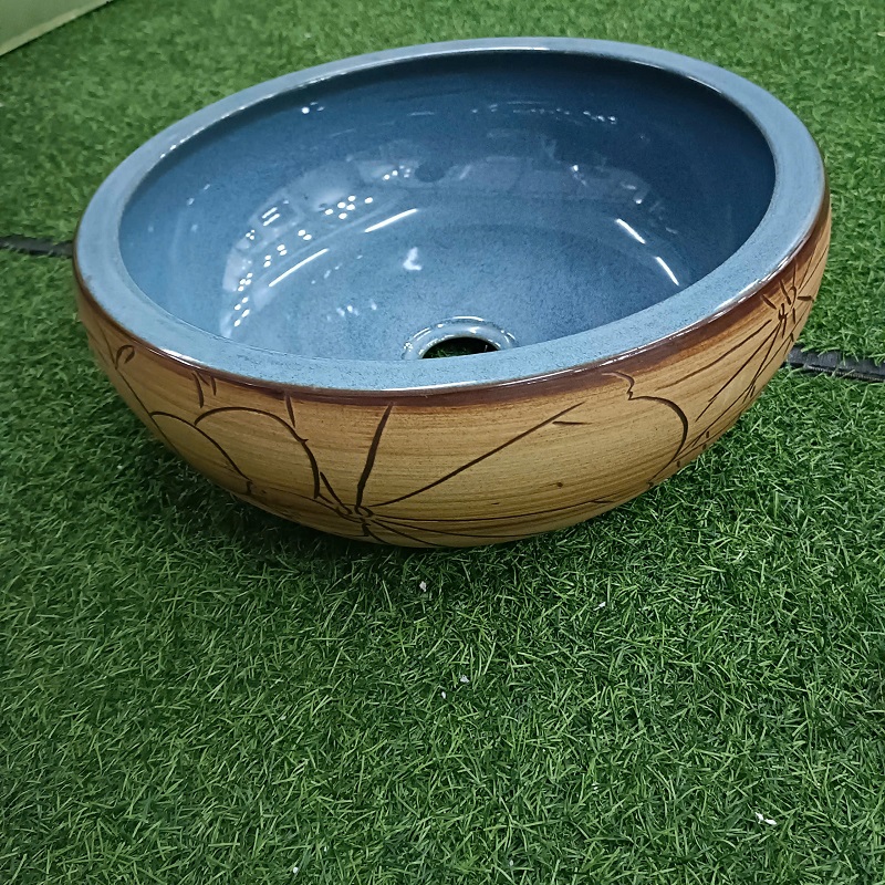 Chậu rửa mặt lavabo hoa văn cổ điển MN-HV383