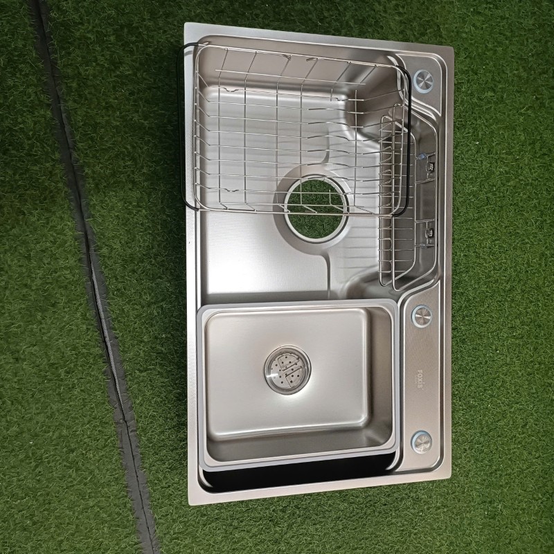 Chậu rửa bát 1 hố FOXIS mặt sần chống xước kích thước 75x46cm