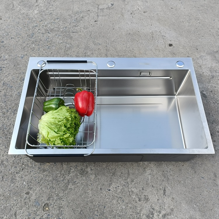 Chậu rửa bát 1 hố mặt sần chống xước công nghệ mới Kích thước 75x46 thương hiệu GRÜNDER