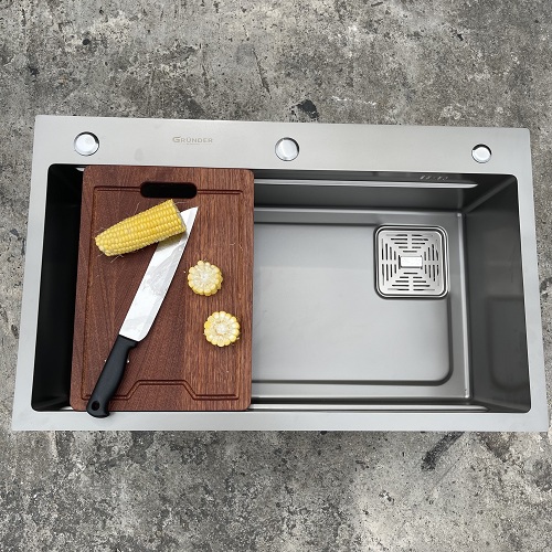 Chậu rửa bát 1 hố cỡ lớn Kích thước 78x48 thương hiệu GRÜNDER