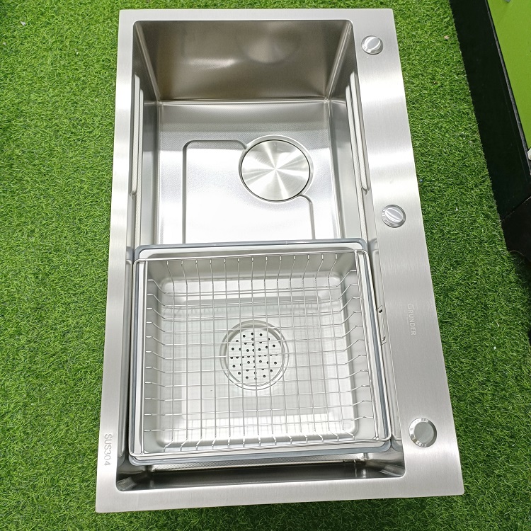 Chậu rửa bát 1 hố GRÜNDER kích thước 80 x48cm GR-8048C