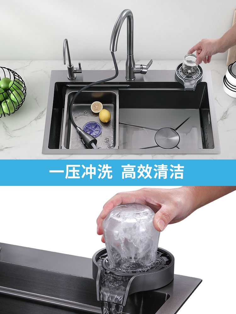 Chậu rửa bát 1 hố Gründer Kích thước 75x46 bản nâng cấp chống xước tốt hơn