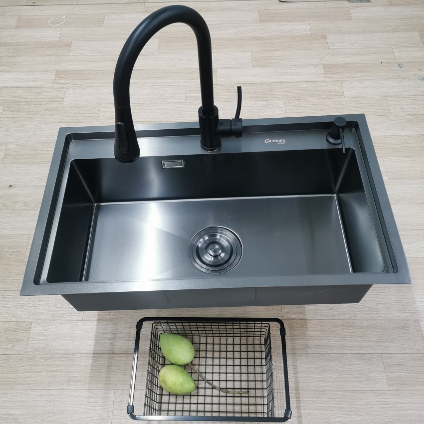 Chậu rửa bát 1 hố cỡ lớn Kích thước 78x46 thương hiệu GRÜNDER