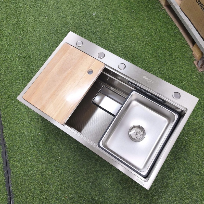 Chậu thác rửa bát 1 hố Kích thước 75x46 thương hiệu GRÜNDER