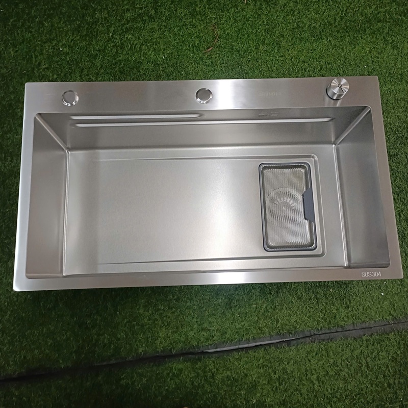 Chậu rửa bát 1 hố GRÜNDER chống xước dễ vệ sinh kích thước 80x46cm