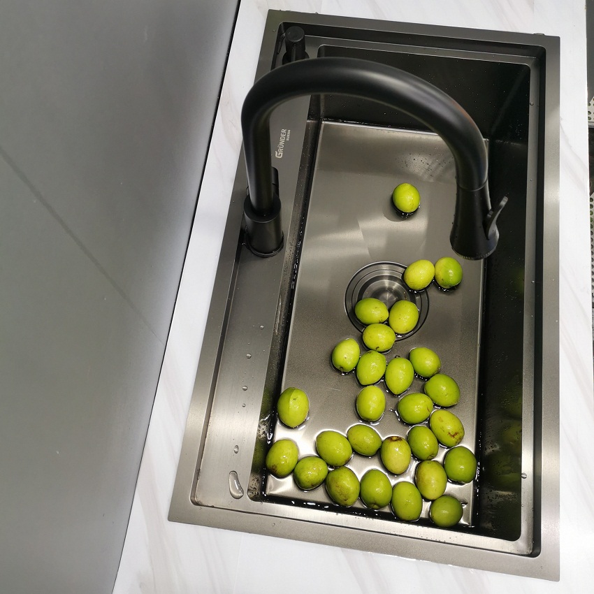 Chậu rửa bát 1 hố cỡ lớn Kích thước 78x46 thương hiệu GRÜNDER