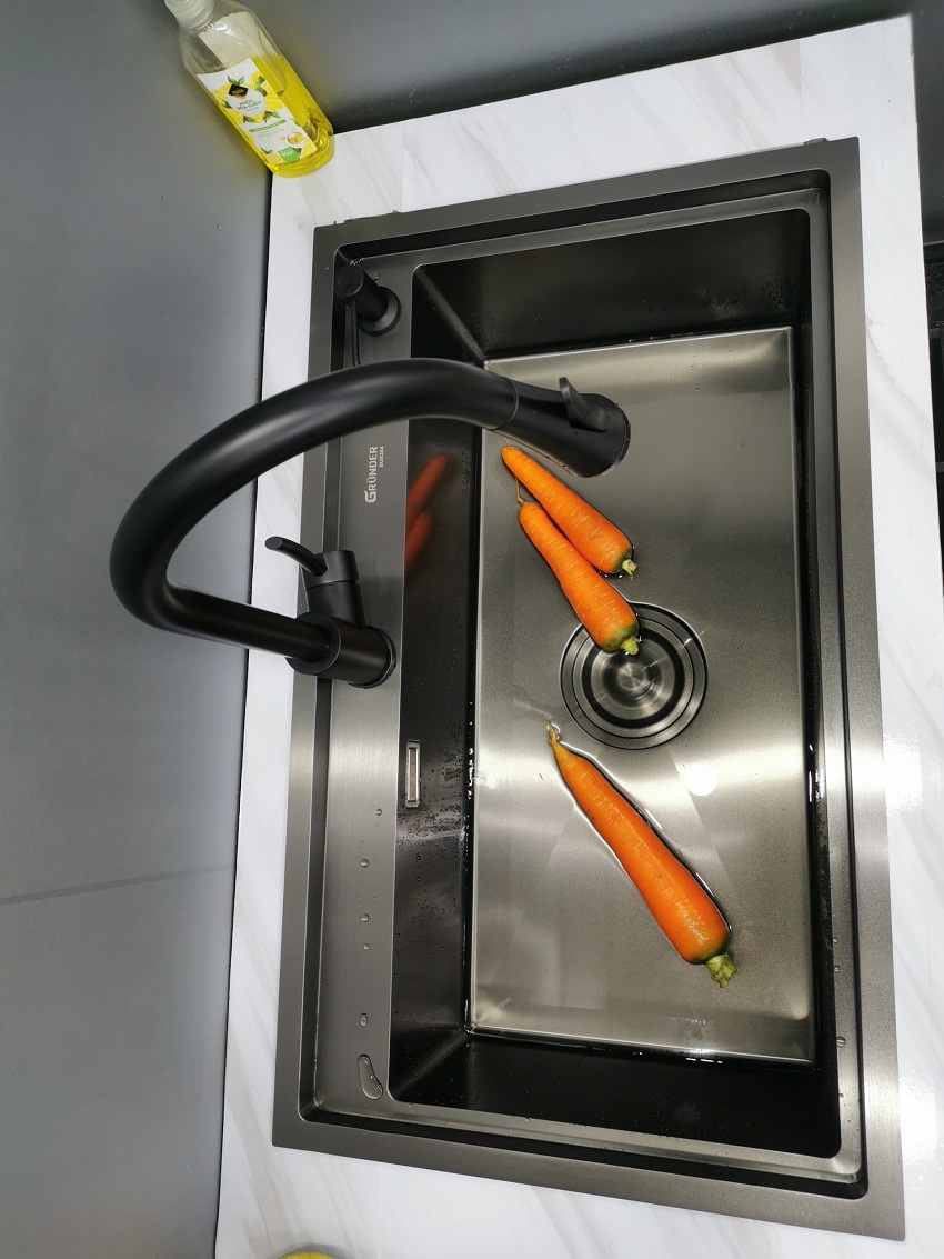 Chậu rửa bát 1 hố cỡ lớn Kích thước 78x46 thương hiệu GRÜNDER