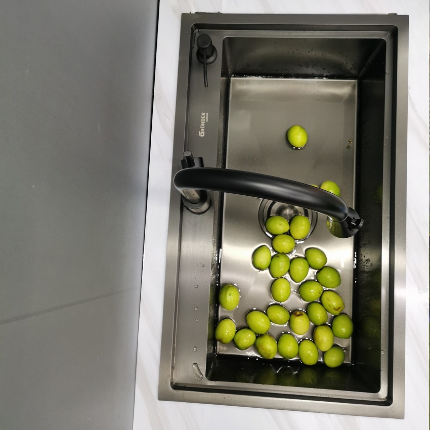 Chậu rửa bát 1 hố cỡ lớn Kích thước 78x46 thương hiệu GRÜNDER