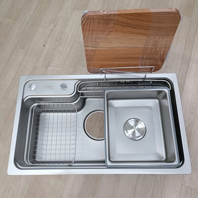 Chậu rửa bát 1 hố GRÜNDER phong cách Nhật Bản GR-8048JB