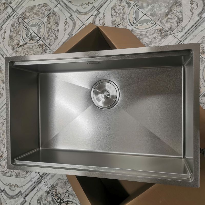 Chậu rửa bát 1 hố GRÜNDER âm bàn sang trọng vân đá chống xước dễ vệ sinh kích thước 76x48cm