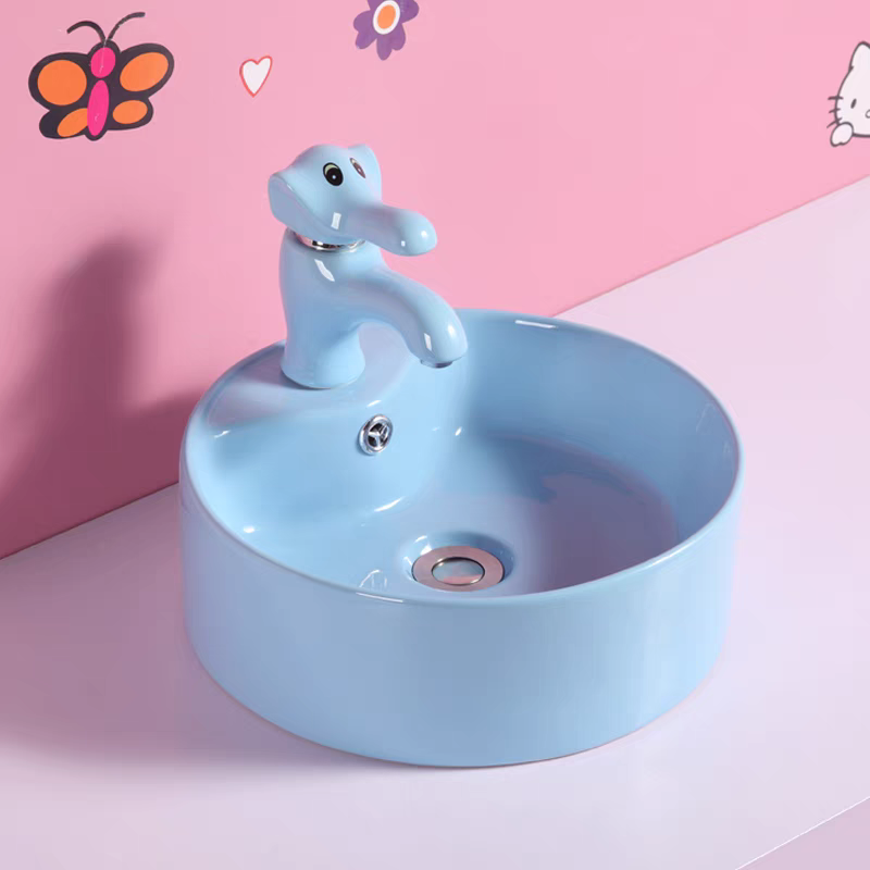 Chậu lavabo trẻ em Moonoah màu xanh dương MN- C228BL cho trường học mầm non