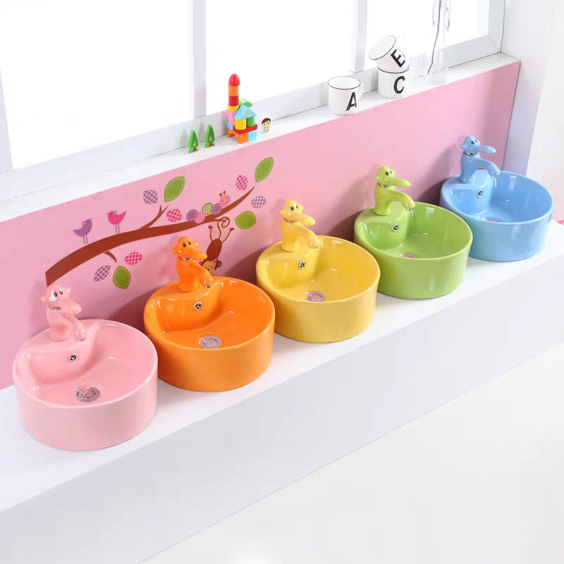 Chậu lavabo trẻ em Moonoah màu vàng MN- C228Y cho trường học mầm non