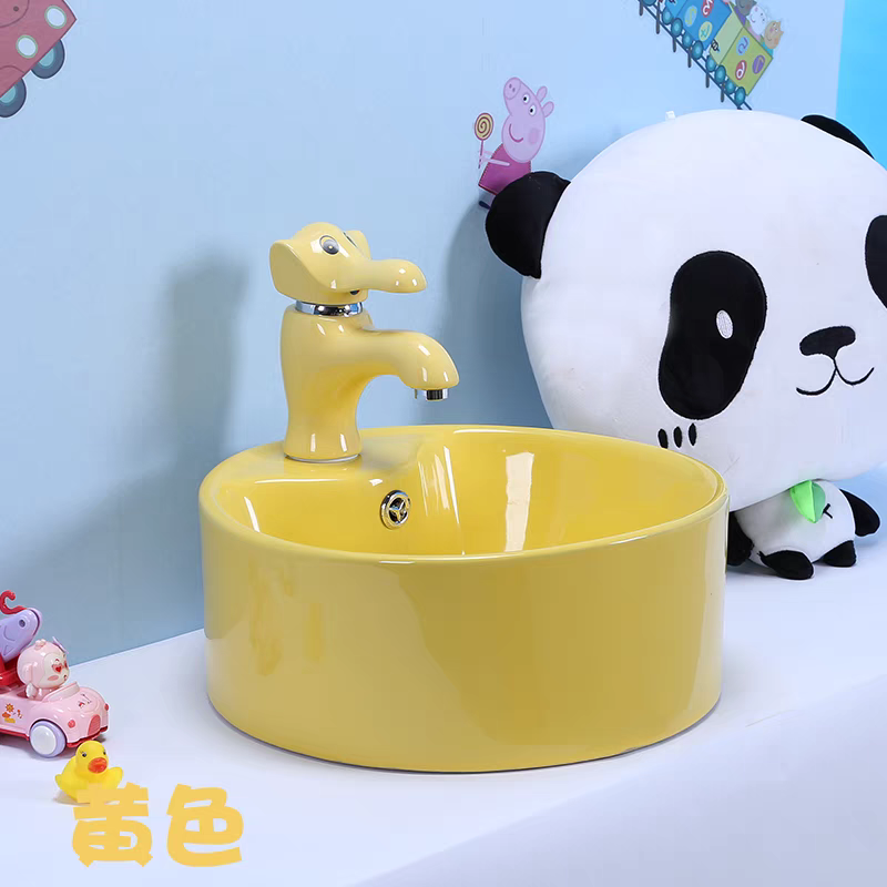 Chậu lavabo trẻ em Moonoah màu vàng MN- C228Y cho trường học mầm non