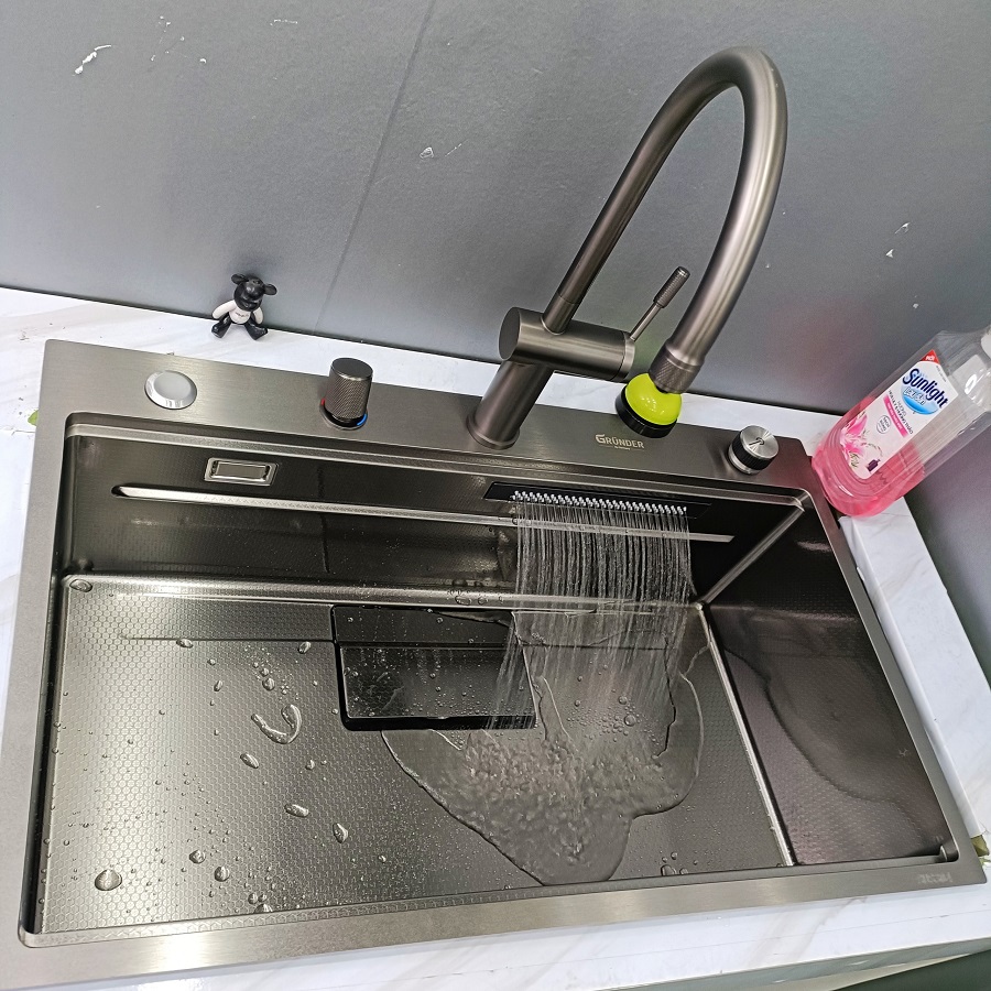 Chậu vòi thác Gründer bản nâng cấp mẫu mới thiết kế phần thác độc lập phần vòi