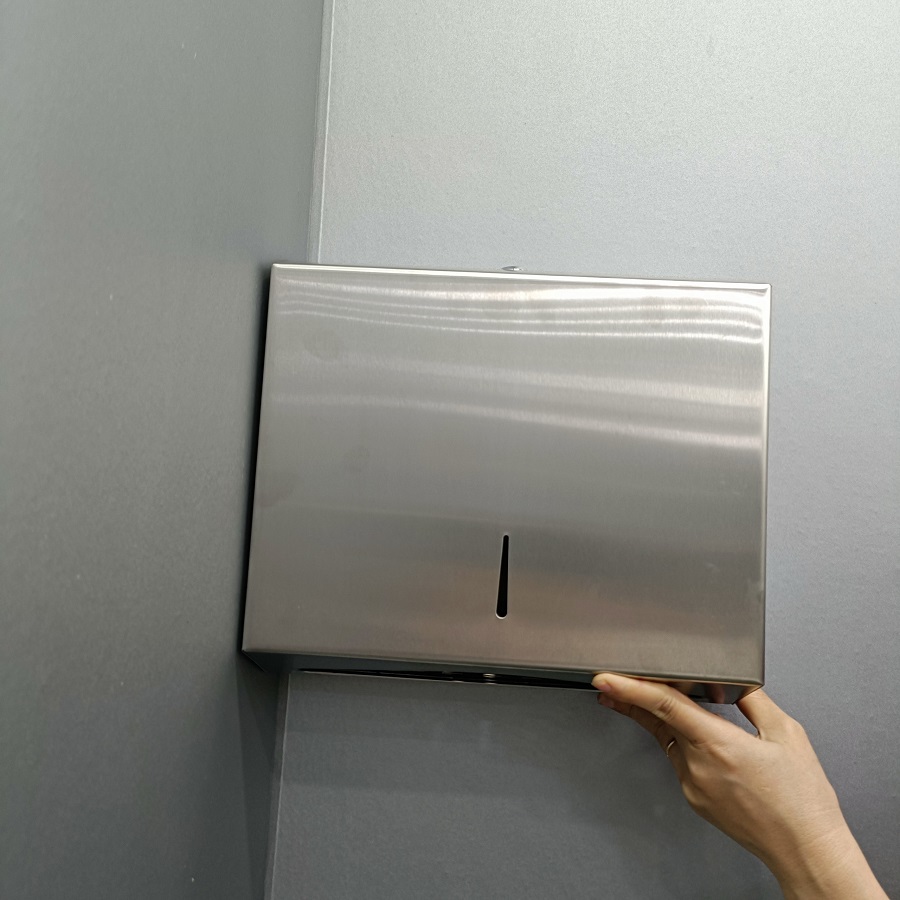 Hộp đựng giấy vệ sinh cuộn lớn. Hộp đựng giấy vệ sinh công cộng inox 304