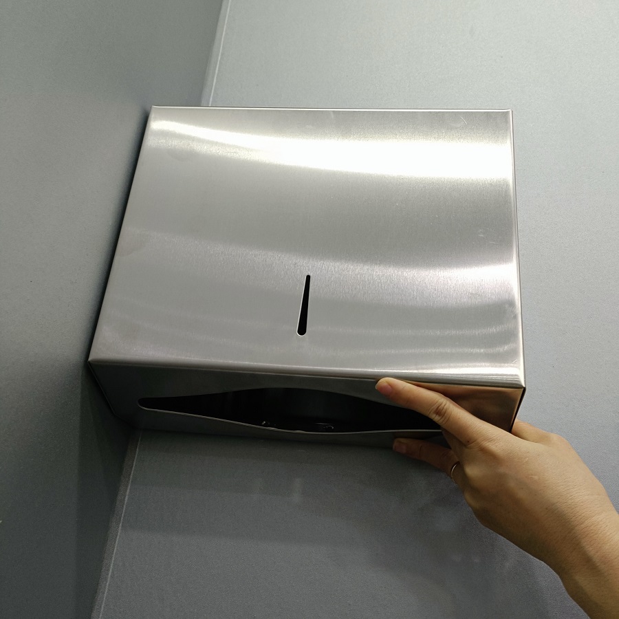 Hộp đựng giấy vệ sinh cuộn lớn. Hộp đựng giấy vệ sinh công cộng inox 304