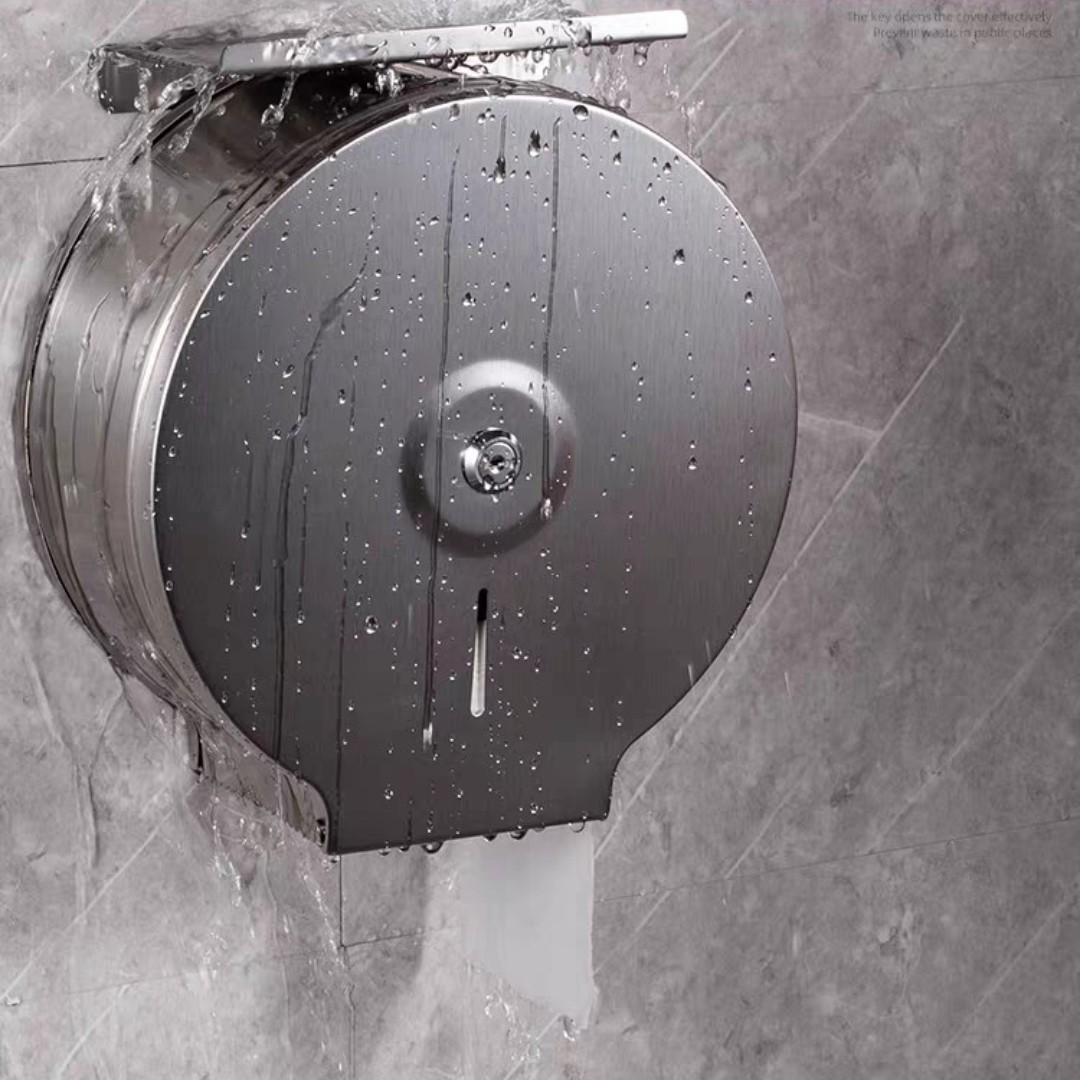 Hộp đựng giấy vệ sinh cuộn lớn. Hộp đựng giấy vệ sinh công cộng inox 304