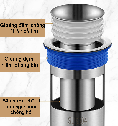 Lõi ngăn mùi thoát sàn Inox 304 ngăn mùi, chống hôi tốt nhất hiện nay