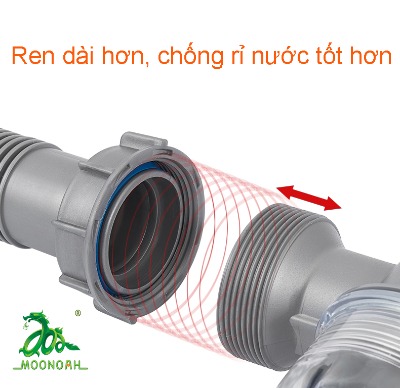 Xi phông ống thoát nước chậu rửa bát to chống tắc nghẽn, ngăn mùi hôi