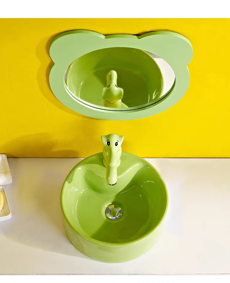 Chậu lavabo trẻ em Moonoah màu xanh lá MN- C228GR cho trường học mầm non
