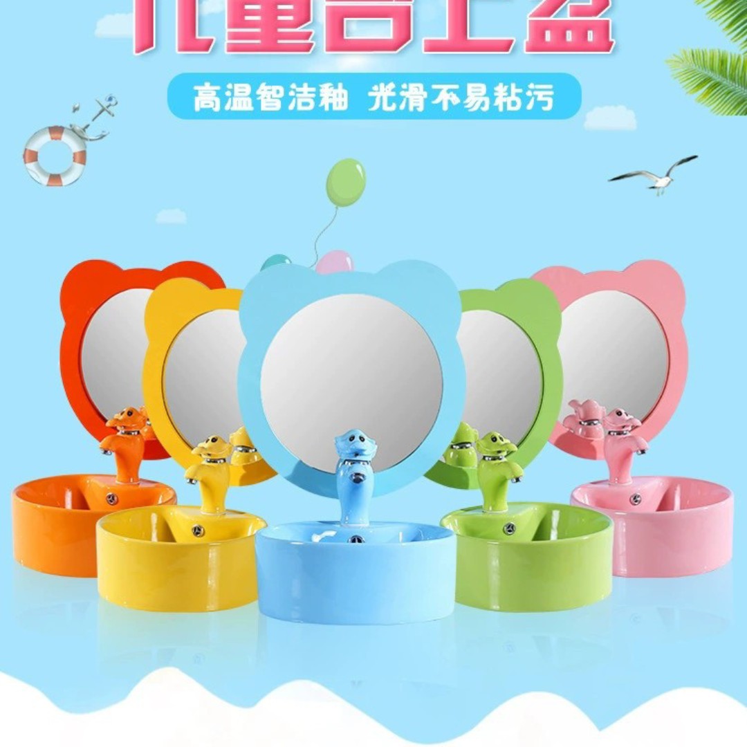 Chậu lavabo trẻ em Moonoah màu xanh dương MN- C228BL cho trường học mầm non